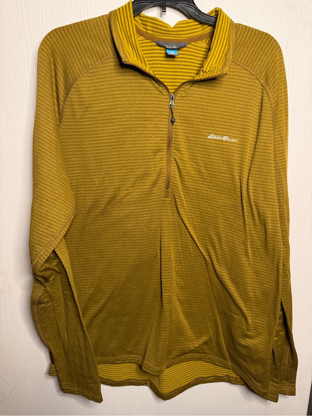Eddie Bauer Men’s Mustard Quarter-Zip Performance Top